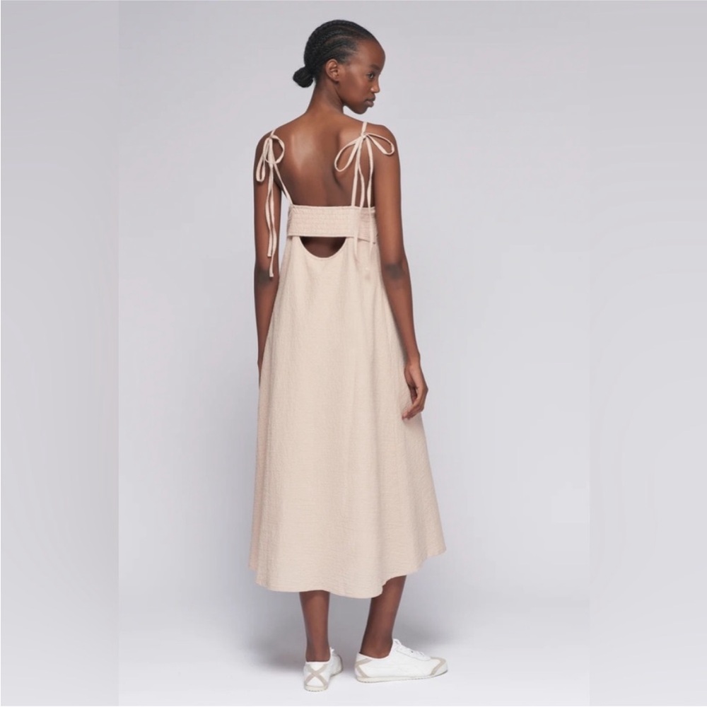 KOTN seersucker dress BNWT in beige/tan colour